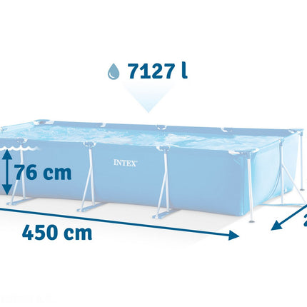Rektangulær rammepool 450 x 220 x 84 cm - Ideel til haven for sjov og afslapning om sommeren
