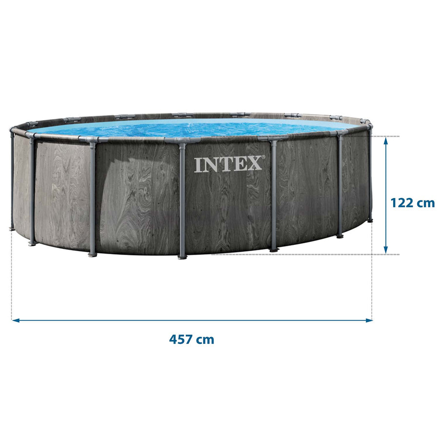 Rammebassin 457 x 122 cm med filterpumpe, stige, dæksel og bundmåtte – 12-i-1 sæt – Intex
