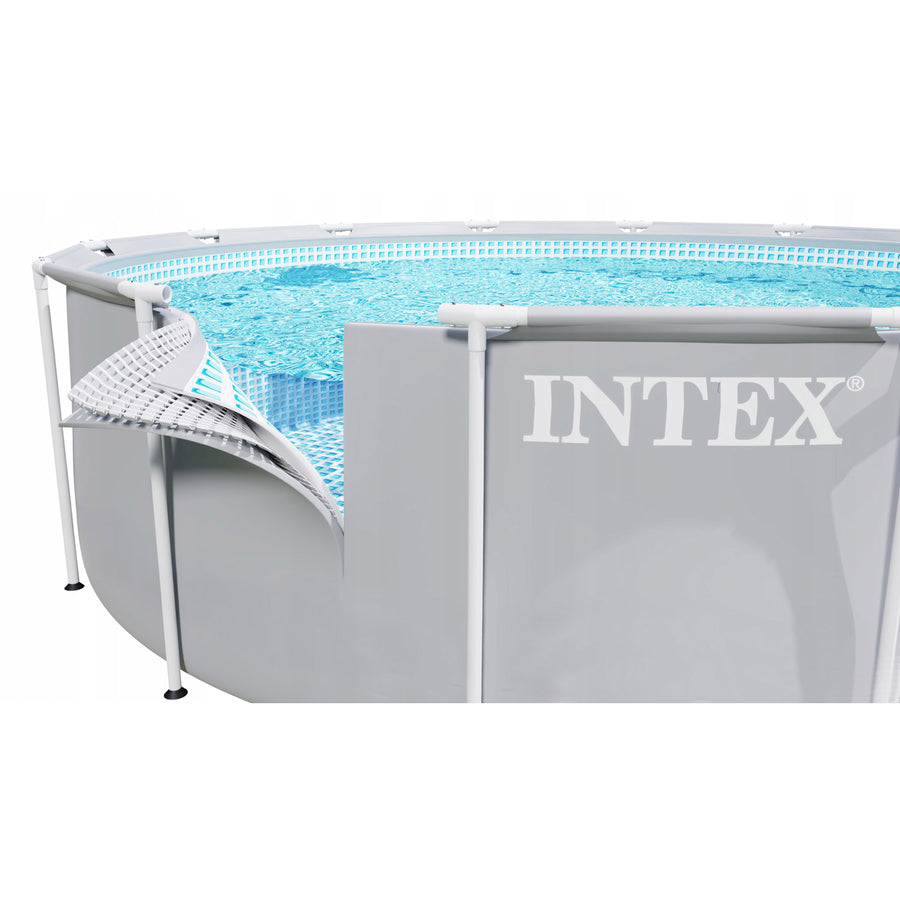 Rammebassin 457 x 122 cm med filterpumpe, metalstige, bundlag og afdækning – Intex