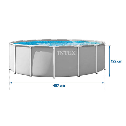 Rammebassin 457 x 122 cm megasæt med filterpumpe, poolkemi, poolstøvsuger og rengøringssæt – Intex