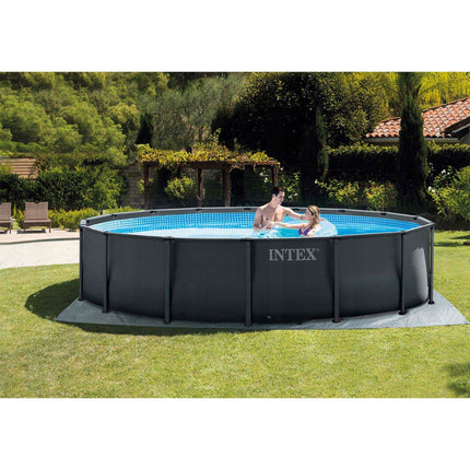 Rammebassin Ultra XTR 488 x 122 cm med sandfilterpumpe, metalstige, bundlag og afdækning – Intex