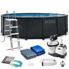 Rammebassin Ultra XTR 488 x 122 cm med sandfilterpumpe, metalstige, bundlag og afdækning – Intex