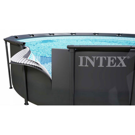 Rammebassin 488 x 122 cm megasæt med sandfilterpumpe, poolkemi, poolstøvsuger og rengøringssæt – Intex