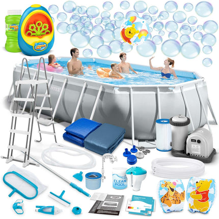 Rammehavepool 503 x 274 x 122 cm med komplet tilbehør og gratis boblefremstillingssæt - perfekt til familien!