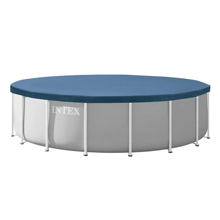 Rammebassin 549 x 122 cm med filterpumpe, metalstige, bundlag og afdækning – Intex