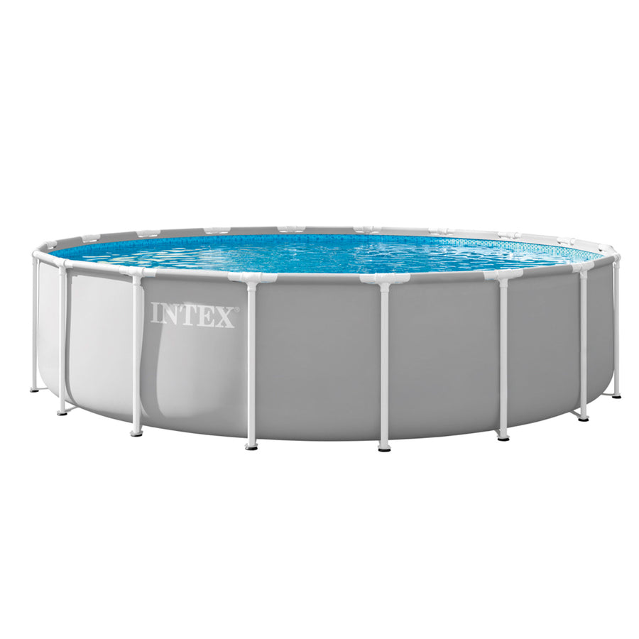 Rammebassin 549 x 122 cm med filterpumpe, metalstige, bundlag og afdækning – Intex