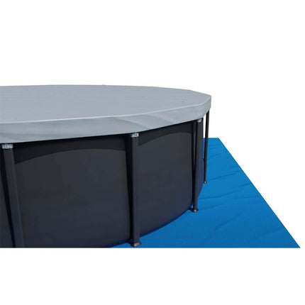 Rammebassin 549 x 132 cm med sandfilterpumpe, metalstige, bundlag og afdækning – Intex