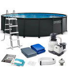 Rammebassin Ultra XTR 610 x 122 cm med sandfilterpumpe, metalstige, bundlag og afdækning – Intex