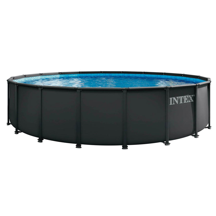 Rammebassin Ultra XTR 610 x 122 cm med sandfilterpumpe, metalstige, bundlag og afdækning – Intex