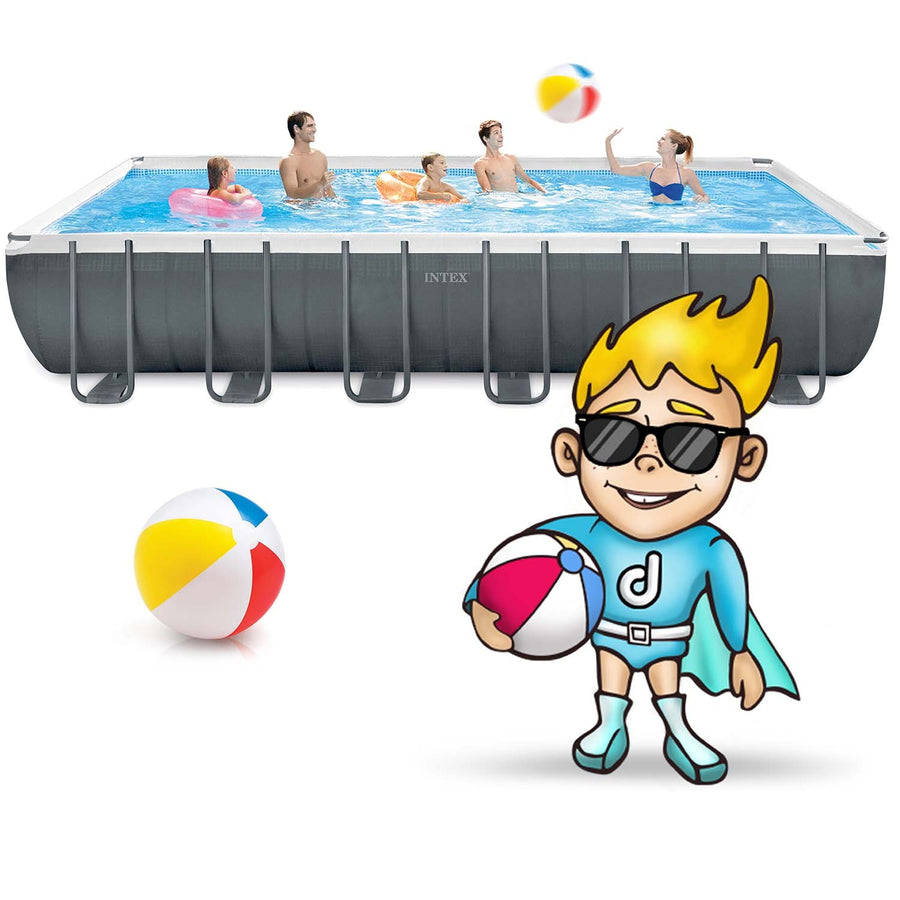 Rammepool 732 x 366 x 132 cm - Familievenlig swimmingpool med sandfilterpumpe og tilbehør