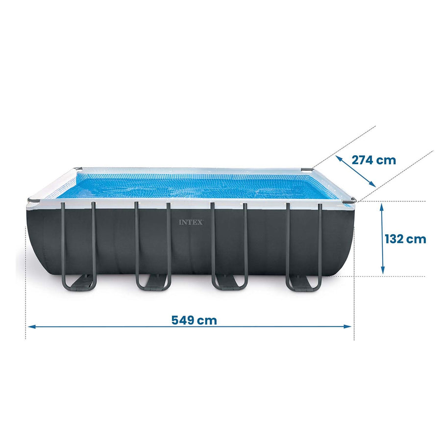 Havesvømmebassin med ramme 549 x 274 x 132 cm - Komplet sæt til sommerens sjov