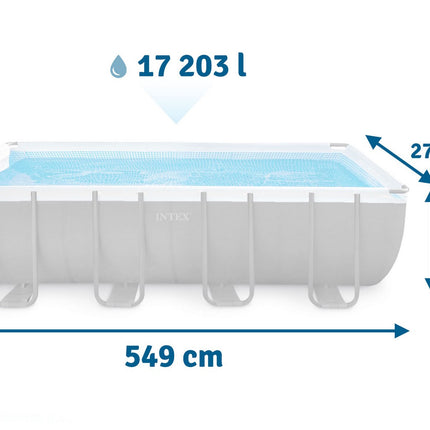 Familie Swimmingpool 549 x 274 x 132 cm - Komplet Sæt med 18 Tilbehør