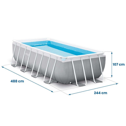 Rammehavepool 488 x 244 x 107 cm med komplet tilbehør og gratis boblefremstillingssæt
