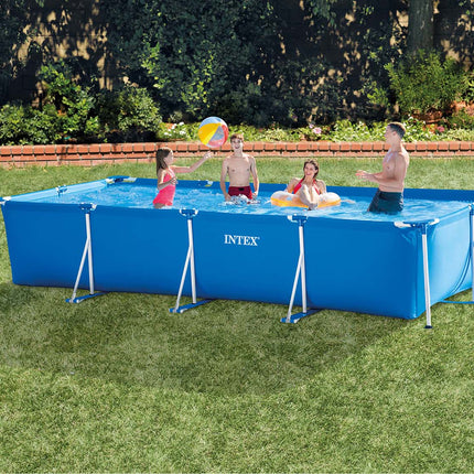 Rektangulær rammepool 450 x 220 x 84 cm - Perfekt til haven og sommerens sjov