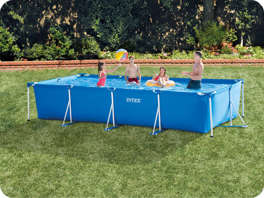 Rektangulær rammepool 450 x 220 x 84 cm - Perfekt til haven og sommerens sjov