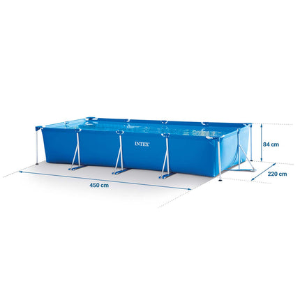 Rektangulær rammepool 450 x 220 x 84 cm - Perfekt til haven og sommerens sjov