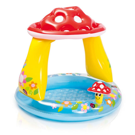 Paddehat børnebassin 102 x 89 cm - Oppustelig pool til småbørn med solbeskyttelse