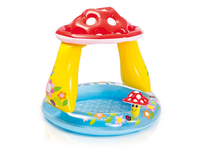 Paddehat børnebassin 102 x 89 cm - Oppustelig pool til småbørn med solbeskyttelse