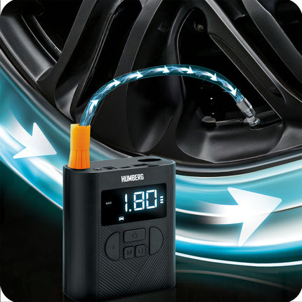 Kompakt trådløs elektrisk minikompressor til dækoppumpning og nødhjælp