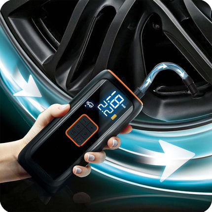 <strong>Trådløs mini elektrisk kompressor til cykler, biler og motorcykler - perfekt til dækopumpning og nødsituationer</strong>