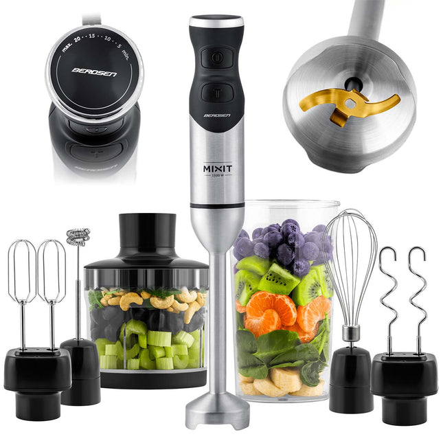 1500W multifunktionel blender med tilbehør til smoothies, supper og saucer