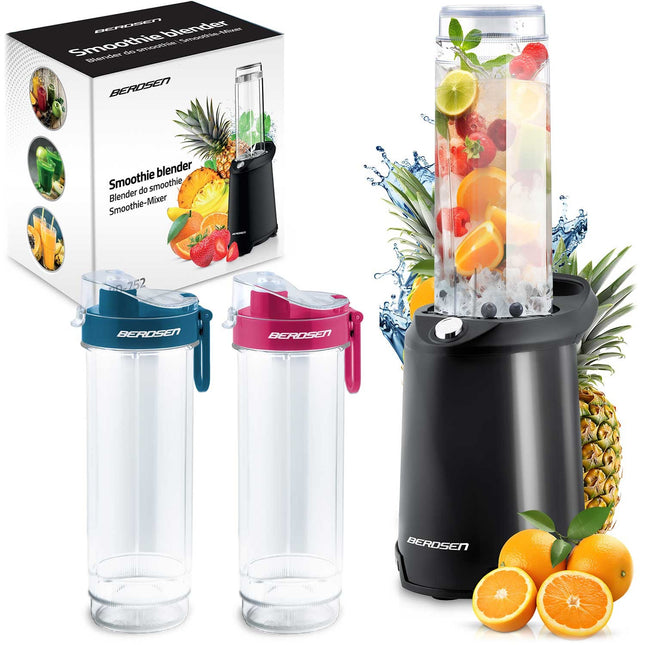 Blender til smoothies med 350W motor og to flasker - perfekt til sund livsstil