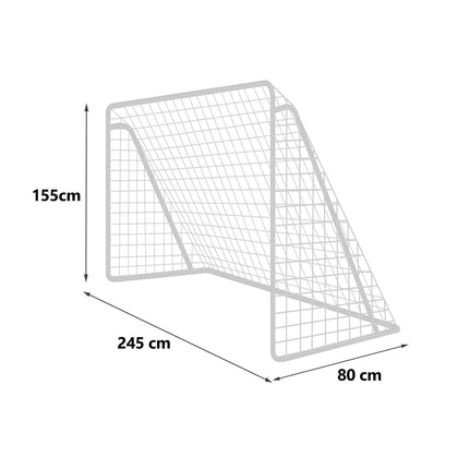 Fodboldmål 245 x 155 cm med målmåtte - Stabilt og let at transportere til udendørs leg