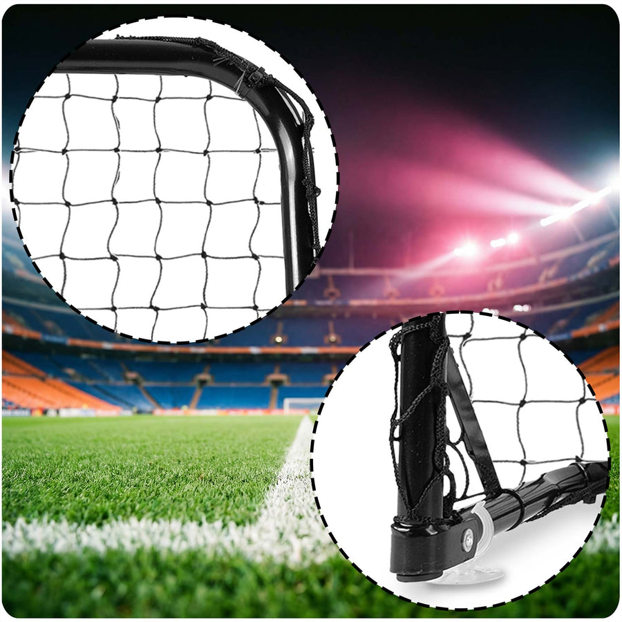 Fodboldmål til børn 60 x 45 x 25 cm – sæt med 2 mål, bold og pumpe, til ude og inde
