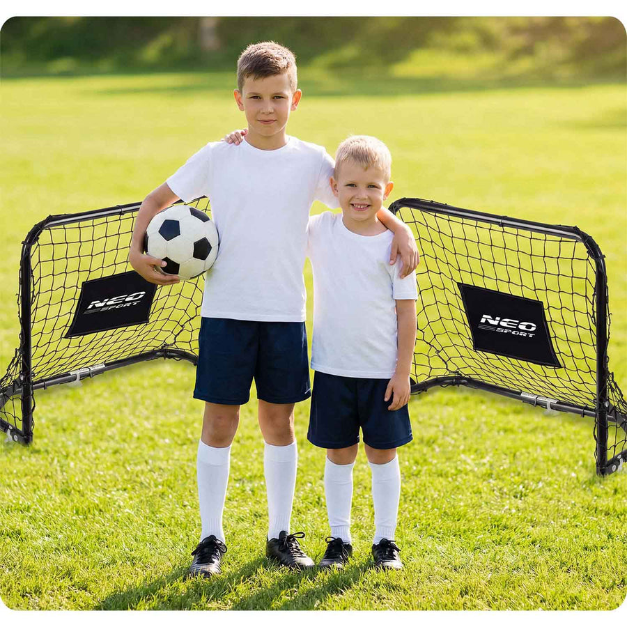 Fodboldmål til børn 60 x 45 x 25 cm – sæt med 2 mål, bold og pumpe, til ude og inde