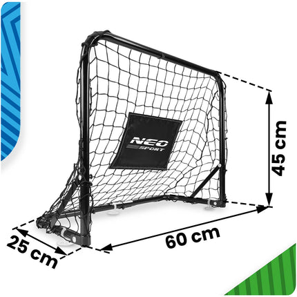 Fodboldmål til børn 60 x 45 x 25 cm – sæt med 2 mål, bold og pumpe, til ude og inde