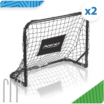 Fodboldmål til børn 60 x 45 x 25 cm – sæt med 2 mål, bold og pumpe, til ude og inde