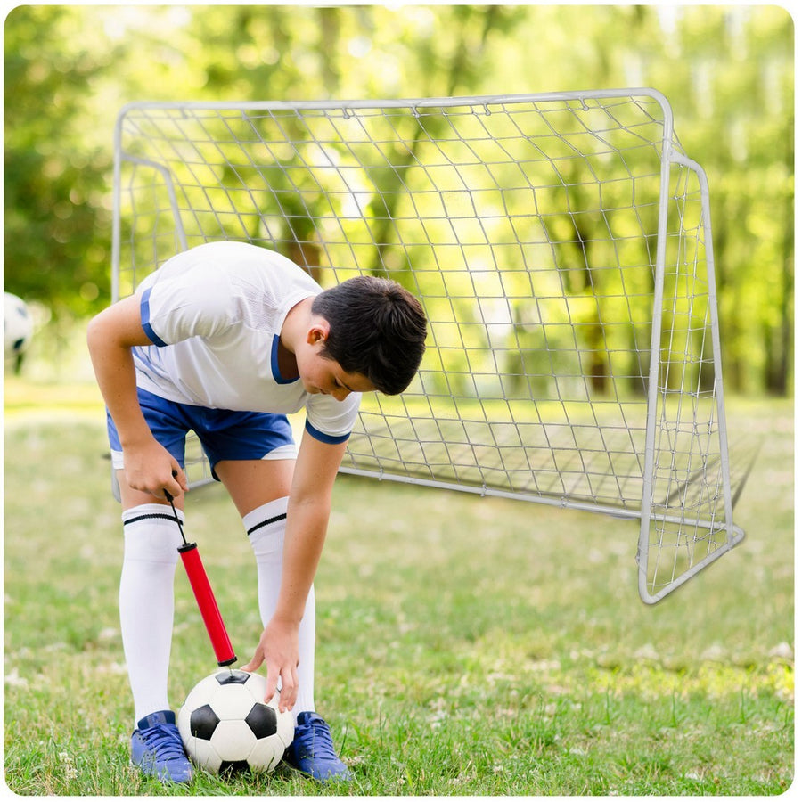 Fodboldmål 215 x 153 cm til udendørs leg og sport - stabil stålramme med net