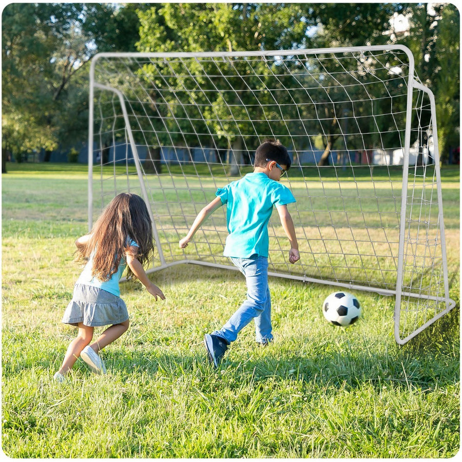 Fodboldmål 215 x 153 cm til udendørs leg og sport - stabil stålramme med net
