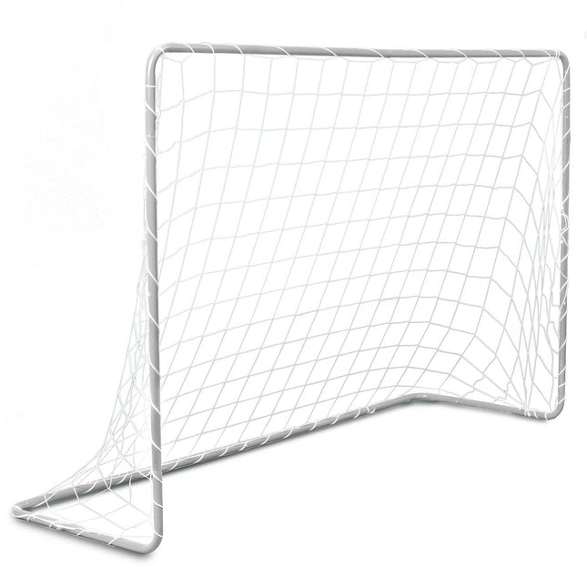 Fodboldmål til børn 183 x 122 x 61 cm – sæt med 2 stk. med stålstel, PE-net og jordpløkke