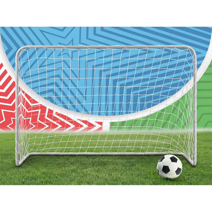 Fodboldmål til børn 183 x 122 x 61 cm – sæt med 2 stk. med stålstel, PE-net og jordpløkke