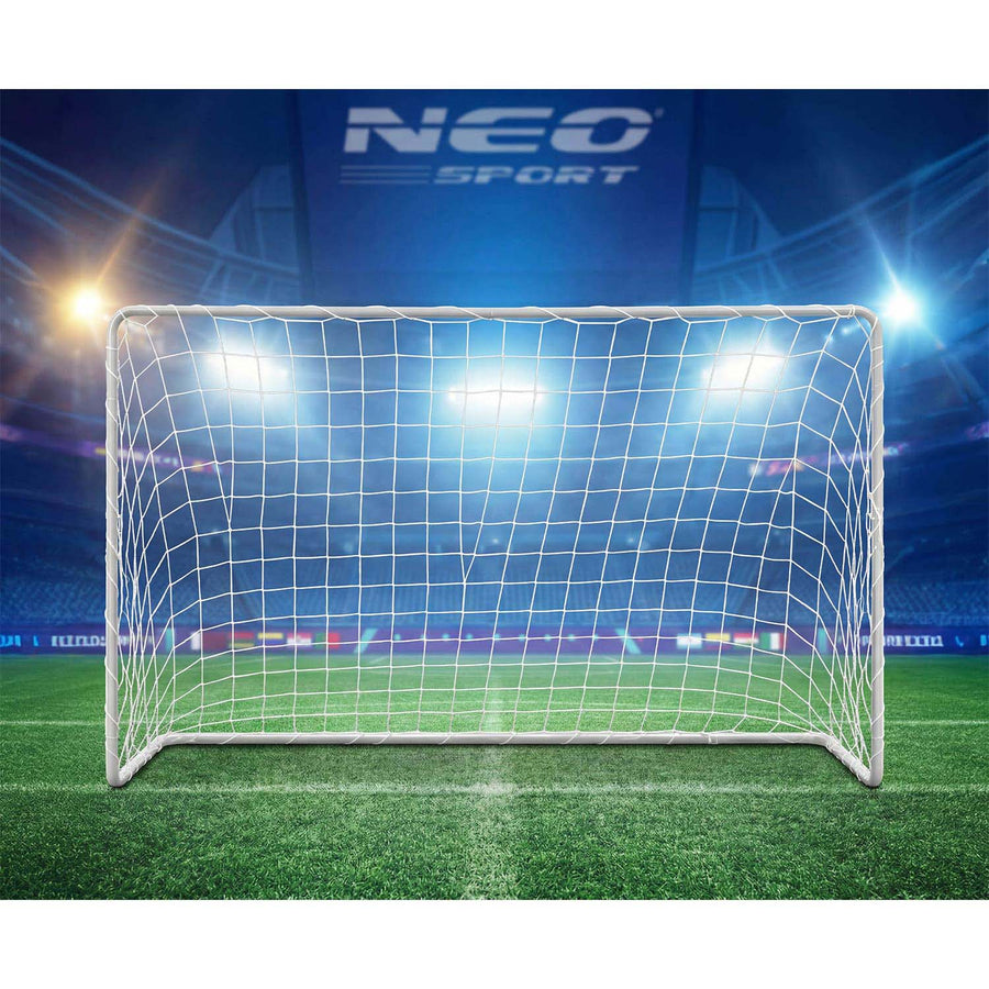 Fodboldmål til børn 183 x 122 x 61 cm – sæt med 2 stk. med stålstel, PE-net og jordpløkke