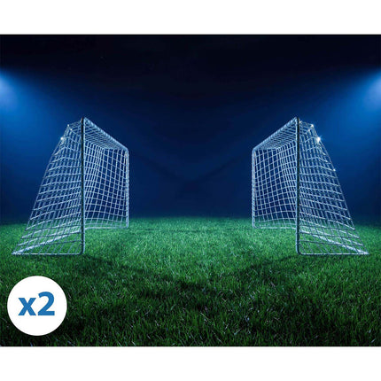 Fodboldmål til børn 183 x 122 x 61 cm – sæt med 2 stk. med stålstel, PE-net og jordpløkke
