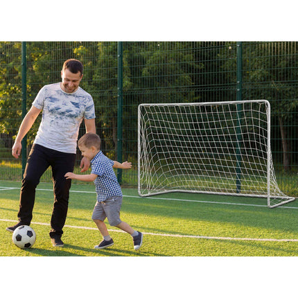 Fodboldmål til børn 183 x 122 x 61 cm – sæt med 2 stk. med stålstel, PE-net og jordpløkke
