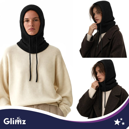 Vinterhue/hætte – sort Glimz