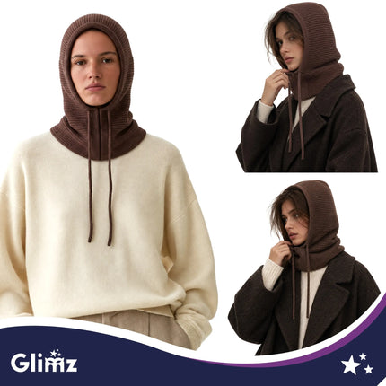 Vinterhue/hætte – brun Glimz