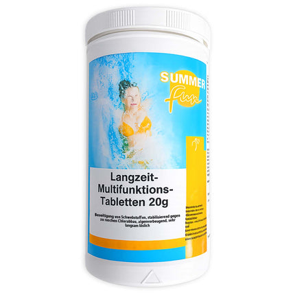 Multifunktionelle klortabletter til pool 20 g, 1 kg – langtidsvirkende, algeforebyggende, flokkulerende