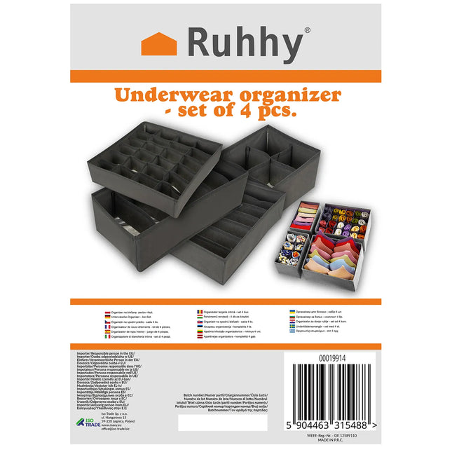 Undertøjsopbevaringssæt – 4 stk. Ruhhy