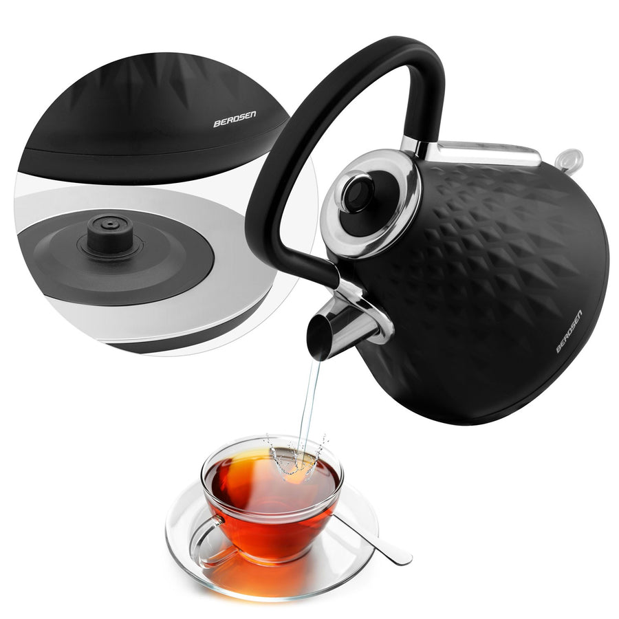 Elkedel 1,7L med ergonomisk design og 360° drejelig base - perfekt til hjemmet