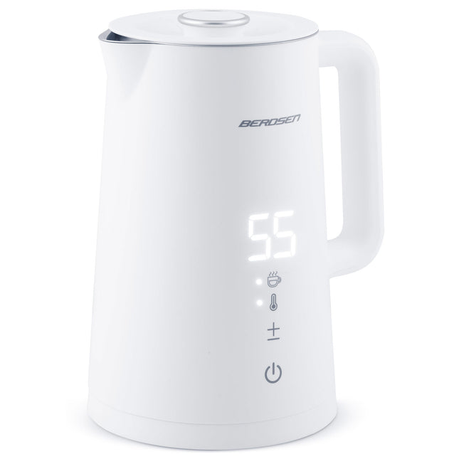 Elkedel med temperaturindstillinger og berøringspanel - 1,7 liter, hvid