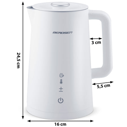 Elkedel med temperaturindstillinger og berøringspanel - 1,7 liter, hvid