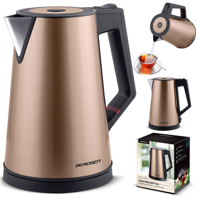 Elegant elkedel i kobber med 1,7 liters kapacitet - Hold varm-funktion og CoolTouch™ teknologi