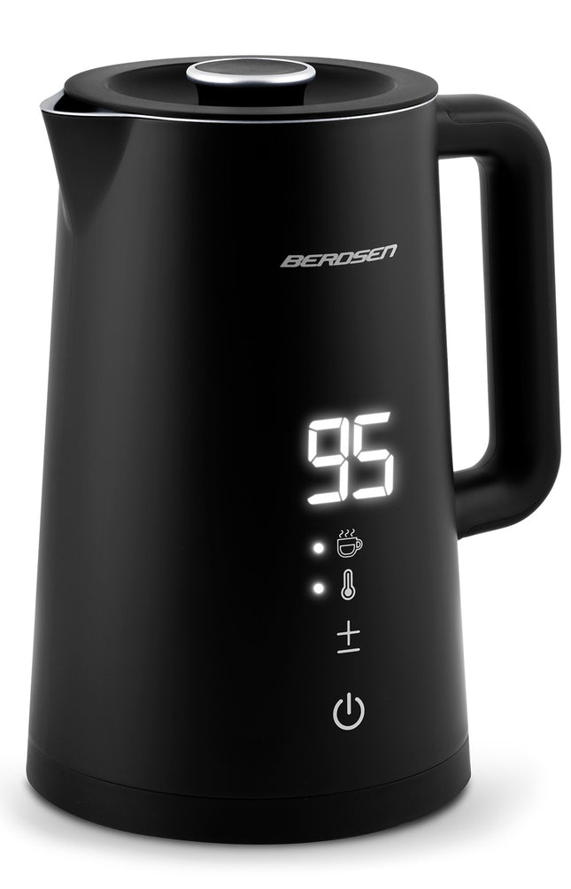Elkedel med temperaturindstillinger og berøringspanel - 1,7 liter, sort rustfrit stål