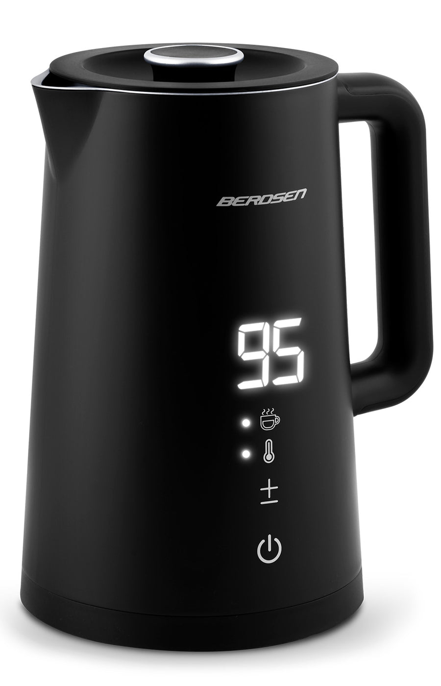 Elkedel med temperaturindstillinger og berøringspanel - 1,7 liter, sort rustfrit stål