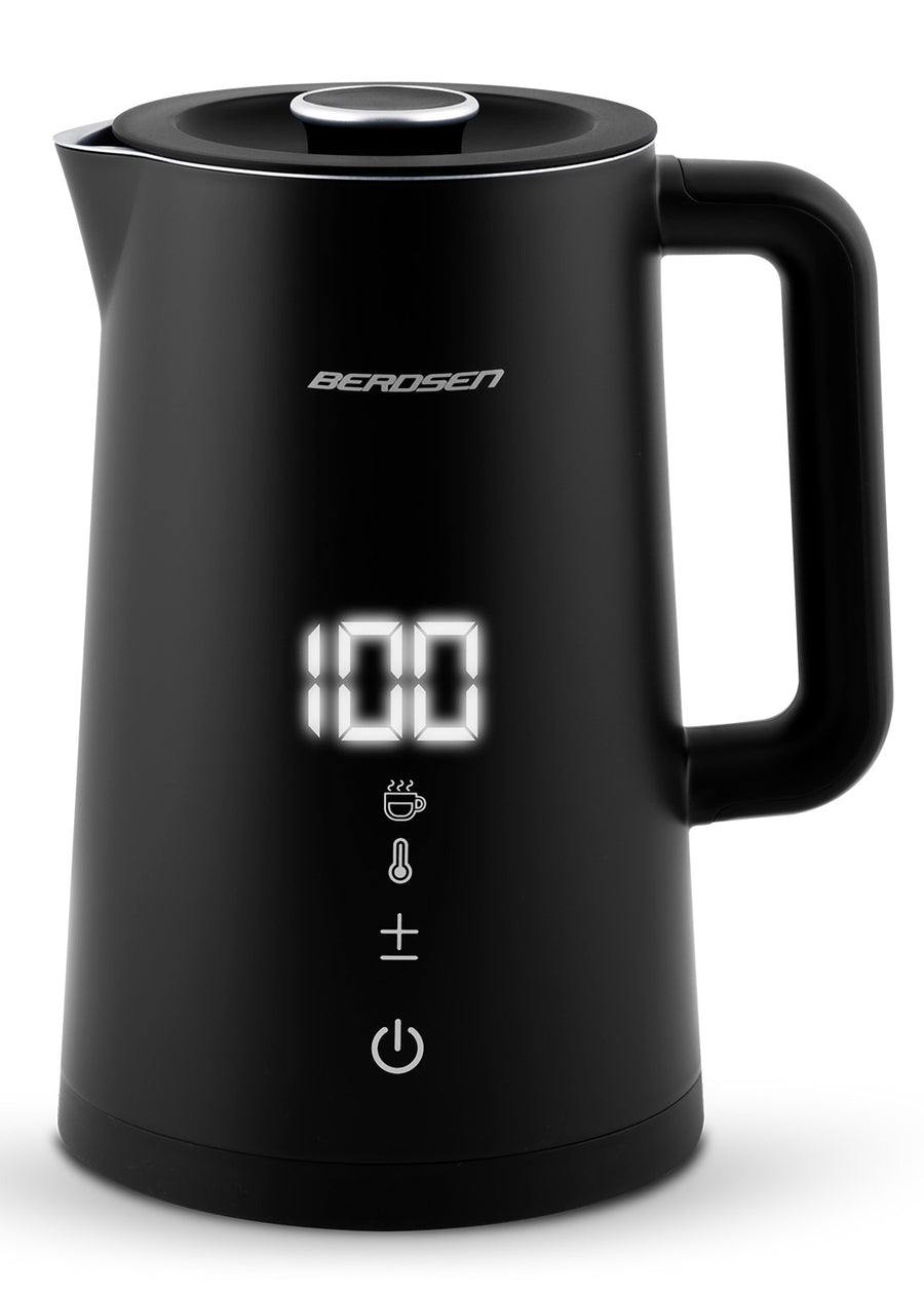 Elkedel med temperaturindstillinger og berøringspanel - 1,7 liter, sort rustfrit stål