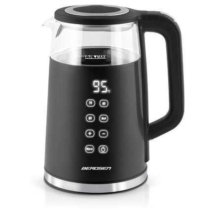 Elkedel med temperaturindstillinger og berøringspanel - 1,7 liter, sort